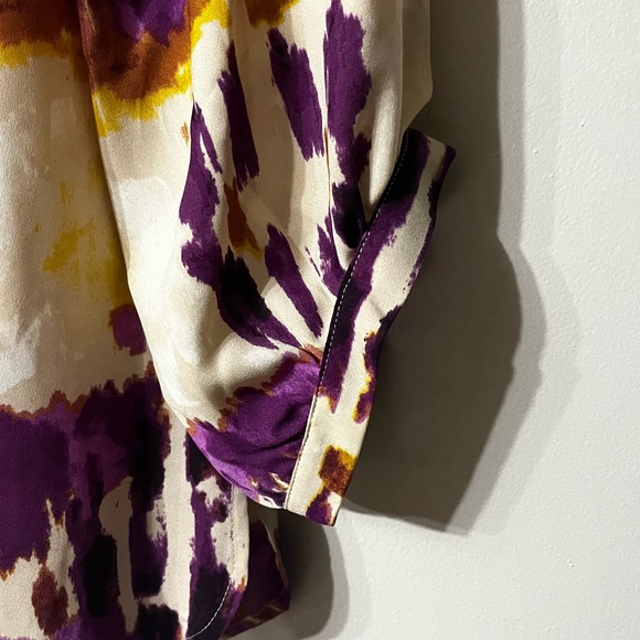 #167 NWT Kate Hill Mulberry and Gold Blouse - Picture 4 of 10